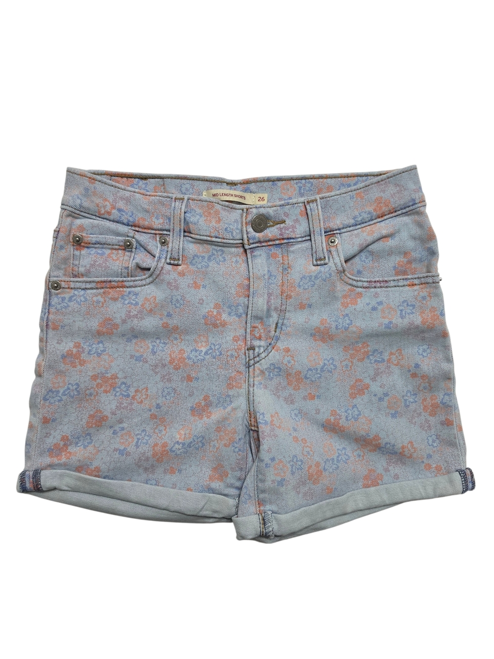 Levi's | Mid Length Jean Shorts in Caitlyn Floral Cuffed Soft Stretch Summer